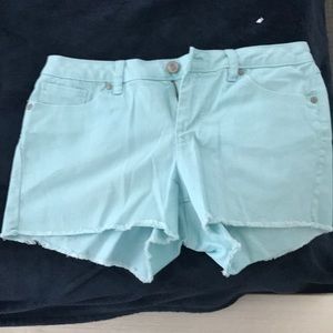 Aqua colored shorts